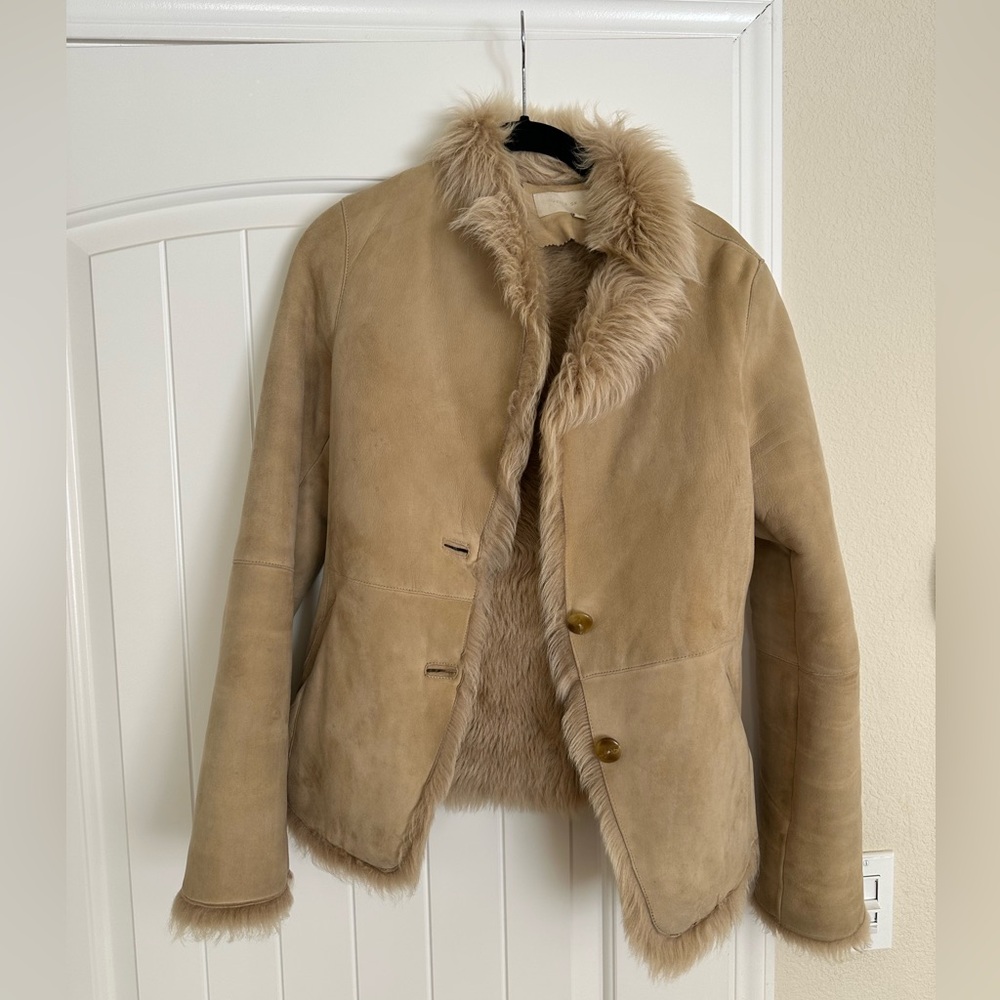 Voice of voices VOV Korean shearing jacket lamb skin